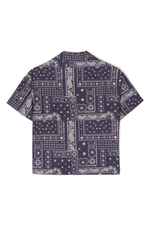 blue rayon shirt PALM ANGELS KIDS | PBGG002S24FAB0024603